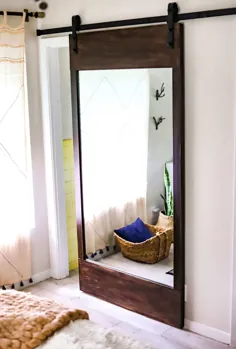 پروژه DIY: درب انبار کشویی روستایی + آینه تمام طول |  سریع