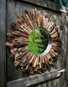 آینه آفتابگیر چوب گردوی طبیعی ، آینه Driftwood ساخته شده به سفارش