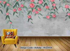 Avikalp Exclusive AVZ0436 Modern Minimalistic Hand Drawn Floral Fresh Tv Background Wall Wall HD 3D Wallpaper