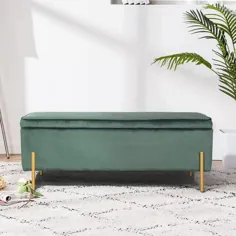 مبلمان R صندلی ذخیره سازی سبز با صندلی پر از کف برای اتاق نشیمن اتاق خواب-TUDOR GREEN - انبار خانه