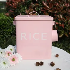 جعبه ذخیره سازی حمام آشپزخانه 10 لیتر ظرف ظروف برنج دانه ای پوشش جعبه های پودری لباسشویی روی جعبه ذخیره سازی قلع نان با قاشق