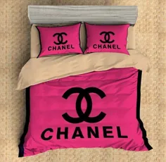 مجموعه تختخواب سفارشی 3D آرم Chanel Logo روتختی روتختی روتختی