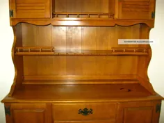 Vintage Ethan Allen Maple Wood Hutch Cupboard Cabinets Buffet Buffet Style Buffet Style به سبک استعماری