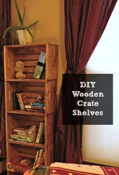 قفسه کتاب DIY از جعبه های چوبی ناتمام - مقرون به صرفه
