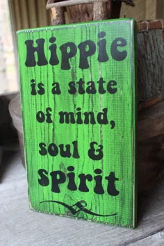 Hippie یک حالت ذهنی روح و روح چوب علامت تزئین هیپی است. |  اتسی