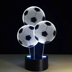 چراغ های شبانه خلاقانه فوتبال 7 رنگ تغییر دهنده شکل بادکنک 3D LED Illusion lamp 3D Visual Light برای فوتبال دوستان هدیه