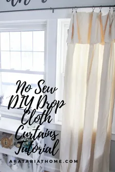 No Sew DIY Durt Drop Cloth Curtains - Aratari در خانه
