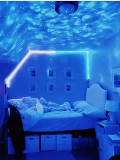 Schlafzimmer blaue LED Beleuchtung is Trend laut Pinterest