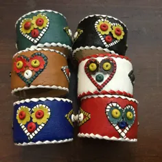 حلقه های دستمال چرمی وگان / بومی آمریکا / جنوب غربی / |  اتسی