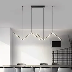 Artpad LED آویز روشنایی مدرن آشپزخانه جزیره اتاق نشیمن شکل موج آویز نور سیاه و سفید / طلای آهن لامپ هنر لامپ 26W