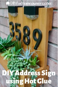 علامت آدرس DIY مدرن با گیاهان