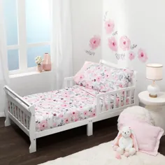 ست ملافه 4 تکه کودک نوپا - Bedtime Originals Blossom - صورتی ، باغ ، گل
