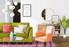 20+ نارنجی ، ایده های طراحی اتاق نشیمن |  Wayfair