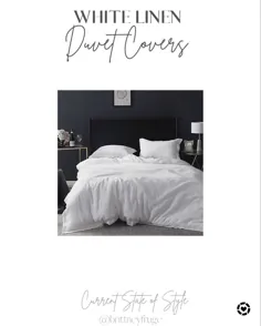 اتاق خواب سفید |  پوشش لحاف کتانی