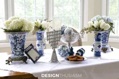 استفاده از Chinoiserie آبی و سفید برای تزئینات Hanukkah