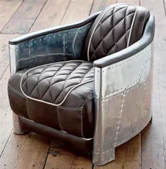 صندلی چرمی مشکی اسپرسو مشکی آلومینیومی Aarnio Industrial Loft
