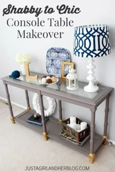 Shabby to Chic Console Makeover