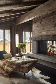 cha کلبه مجلل با فضای داخلی زیبا در کوههای آلپ سوئیس〛 ◾ عکس ◾ ایده ها طراحی
