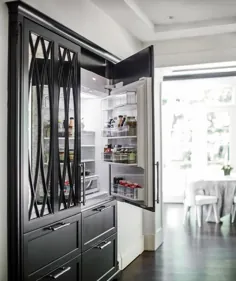 درب های یخچال دو درب آینه دار مشکی - انتقالی - آشپزخانه