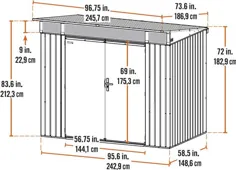 Sojag 8x5 Denali Metal Storage Shed Sit (SJDEN85)