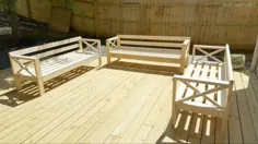 مبل های چوبی DIY در فضای باز