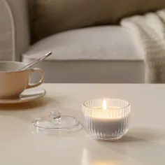 BLOMDOFT شمع معطر در شیشه ، گلادیولوس ، خاکستری - IKEA