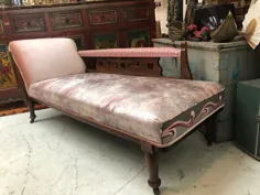 Reupholstered Recycle Plush Pink Chaise Lounge with Vintage |  اتسی