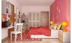 اتاق خواب صورتی برای کودکان # اتاق خواب # طراحی # روکش