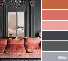 رنگ خاکستری و سفال - بهترین طرح های رنگی اتاق نشیمن