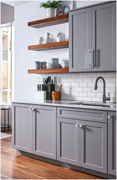 50+ کابینت آشپزخانه خاکستری ناز ایده های طراحی برای خانه