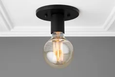 چراغ روشنایی - فلاش سوار - چراغ سقفی - دیوارکوب - نیکل مسواک زده شده - لامپ ادیسون - مینیمالیست - نورپردازی ساده - مدل شماره 2057