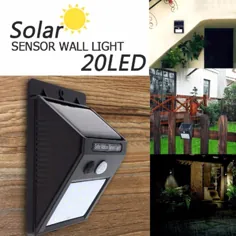 2Pack LED Solar Light Outdoor Garden 20LED Motion Sensor Lamp چراغ های امنیتی ضد آب برای دیوار ، جاده ، پاسیو ، حیاط ، باغ