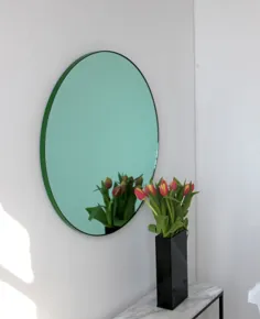 آینه رنگی سبز با قاب سبز