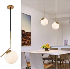 چراغ آویز چراغ آویز با سبک مدرن و کلاسیک ، چراغ شیشه ای شیری برای جزیره آشپزخانه ، اتاق ناهار خوری و کافه فروشی (کوچک)