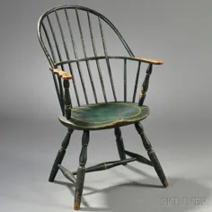 صندلی Windsor پشت گونی با رنگ سبز 2680B ، 357 |  حراج دهنده های Skinner