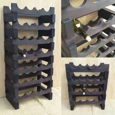تزیین نوشیدنی دیواری Wine Rack - ذخیره سازی نوشیدنی چوبی عمودی - Rack Wine Rack - رک نوشیدنی چوبی - نگهدارنده نوشیدنی چوبی