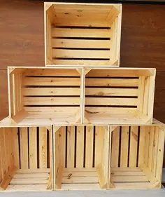 2-12 جعبه چوبی ذخیره سازی سوخته Apple Box Home Garden Retro - تمیز !!  (6)