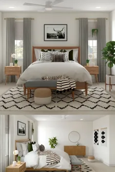 طراحی داخلی اتاق خواب مدرن الكلیك / بوهمی / گلم / جهانی / میانه قرن
