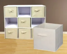 دراور ظروف سازنده سطل های آشپزخانه Sodynee Foldable Clover Storage Cube Basket Bins Organized، 6 Pack، Beige