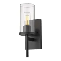 Golden Lighting 7011-1W BLK-CLR Winslett 14 "| Build.com