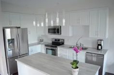 آشپزخانه سفید مدرن - ساخت جدید - فضای بی عیب و نقص