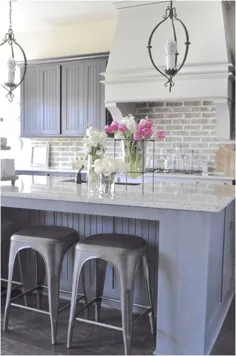 آشپزخانه: عکس خیره کننده خاکستری Backsplash برای ایده آشپزخانه زیبا