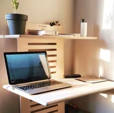 میز کار ایستاده WallStand میز ارگونومیک دیواری با قفسه های قابل تنظیم برای دفتر خانه