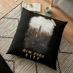 'NEW YORK CITY grunge tee gift for travel' Floor Pillow توسط zedblanco