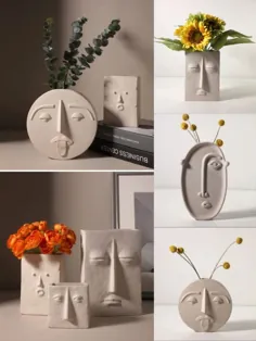 تزئینات سرامیکی گلدان ساده خلاقانه دکوراسیون منزل