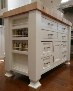 قفسه ادویه ای جزیره - انتقالی - آشپزخانه - خانه بازسازی شده