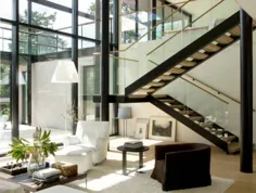 Treppe mit Glasgeländer برای بیماری Schickes Interieur - Archzine.net