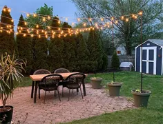DIY Patio Arbor با استفاده از چراغ های رشته ای