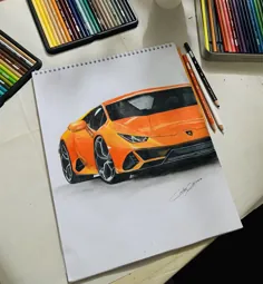 نقاشی ماشین ورزشی نارنجی