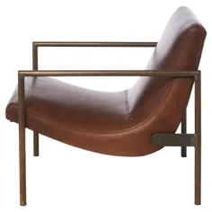صندلی بازوی فلزی روکش دار چرمی قهوه ای کلاسیک مدرن کلاسیک برادران سیسکو